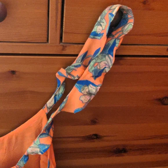 Free People Orange and Blue Floral Dress - Picture 3 of 8